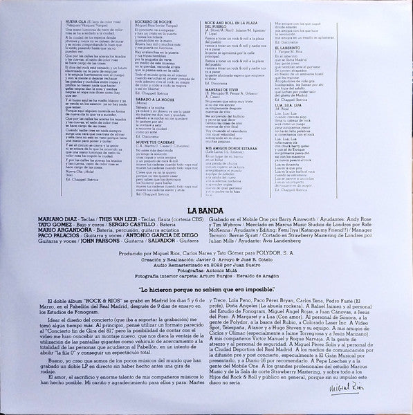 Miguel Ríos : Rock & Rios (Edición 40º Aniversario) (2xLP, Album, Ltd, RE, RM)