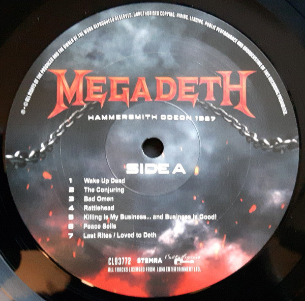 Megadeth : Hammersmith Odeon 1987 (LP, Unofficial, 180)