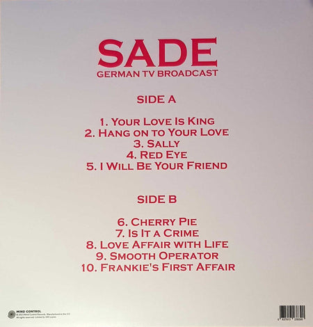 Sade : German TV Broadcast (LP, Ltd, Unofficial)