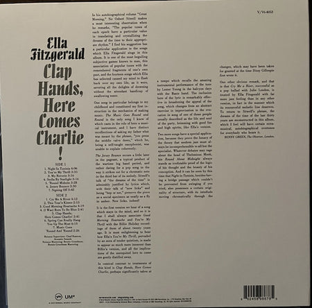 Ella Fitzgerald : Clap Hands, Here Comes Charlie! (LP, Album, RE, RP, 180)
