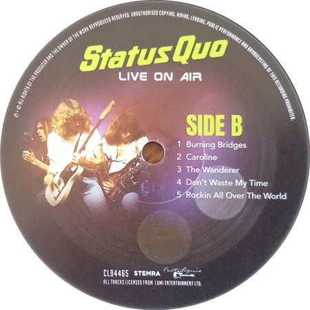 Status Quo : Live On Air (LP, Comp, Unofficial, 180)