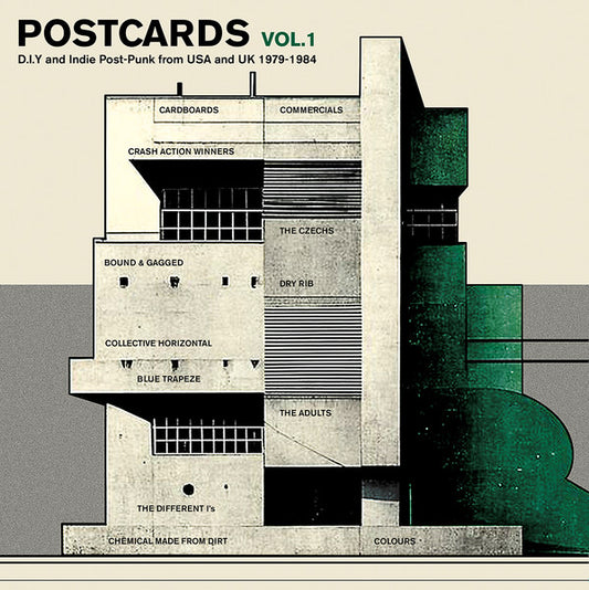 Various : Postcards Vol.1 (D.I.Y. And Indie Post Punk From USA And UK 1979-1984) (LP, Comp)
