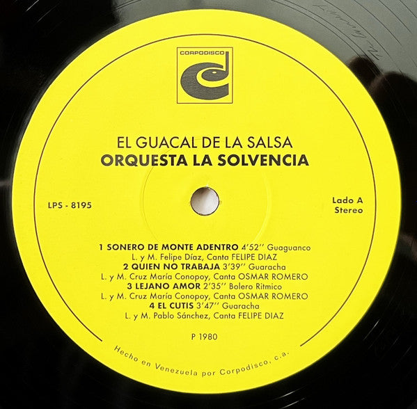 Orquesta La Solvencia : El Guacal De La Salsa (LP, Album, RE)