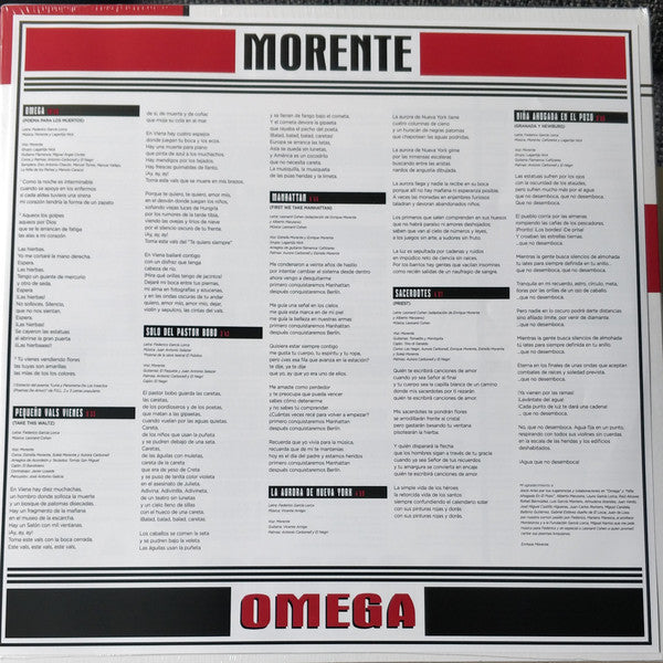 Enrique Morente, Lagartija Nick (2) : Omega (2xLP, Ltd, Pic)