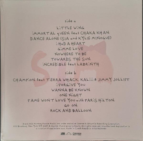 Sia : Reasonable Woman (LP, Album, Lav)