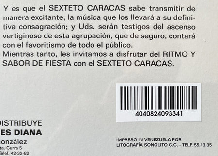 Sexteto Caracas : Ritmo Y Sabor De Fiesta Con El... (LP, Album, RE)