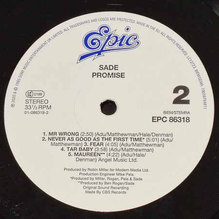 Sade : Promise (LP, Album, RE, RM, Hal)
