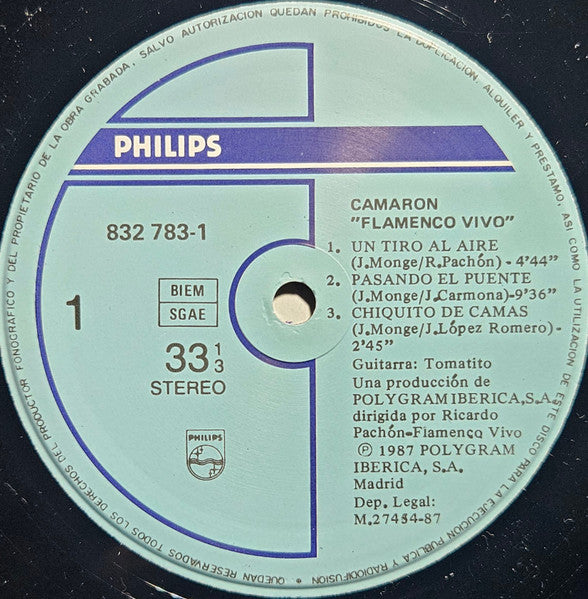 Camarón* Con Tomatito : Flamenco Vivo (LP, Album)