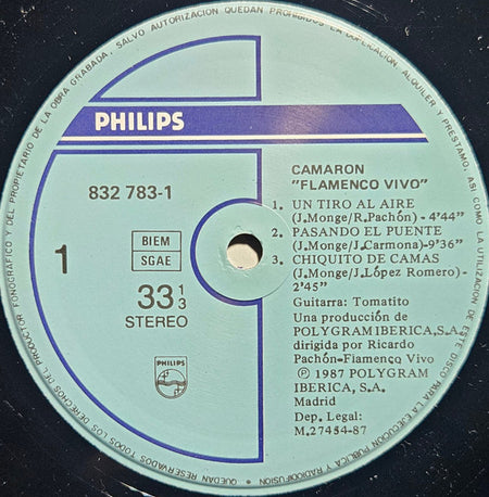 Camarón* Con Tomatito : Flamenco Vivo (LP, Album)