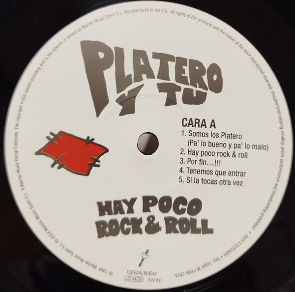 Platero Y Tu : Hay Poco Rock & Roll (LP, Album, RE)
