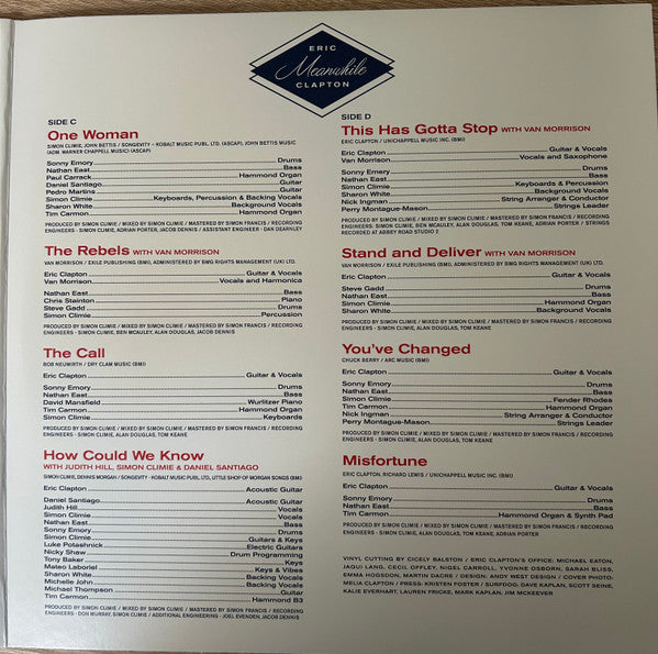 Eric Clapton : Meanwhile (2xLP, Album, Gol)