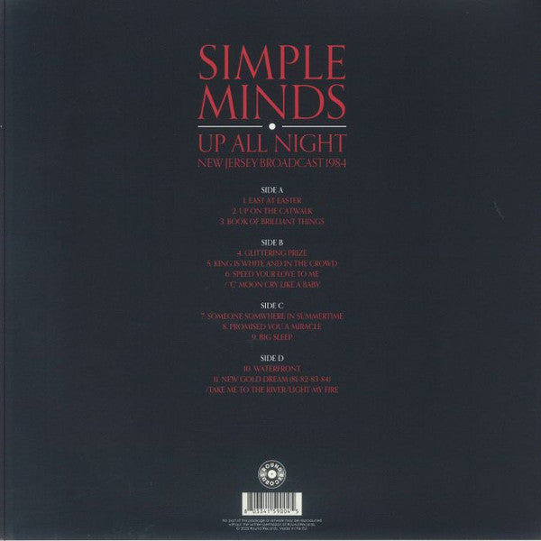 Simple Minds : Up All Night: New Jersey Broadcast 1984 (2xLP, Unofficial, Gat)