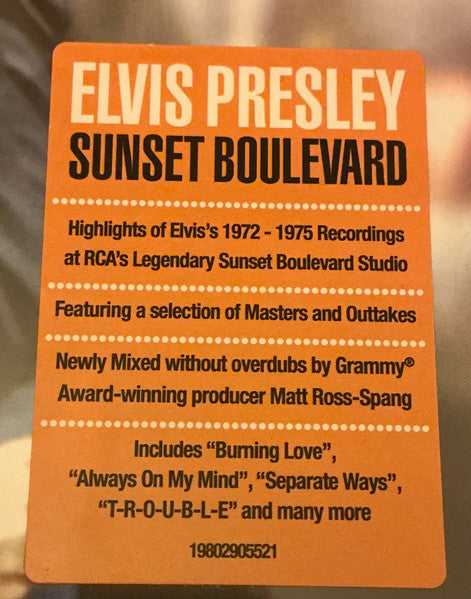 Elvis Presley : Sunset Boulevard  (2xLP, Album, Comp, Dlx, Mixed)