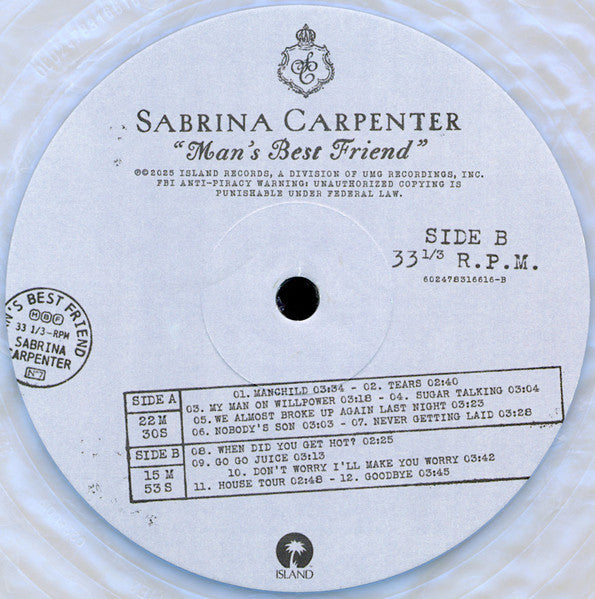Sabrina Carpenter : Man's Best Friend (LP, Album, Whi)