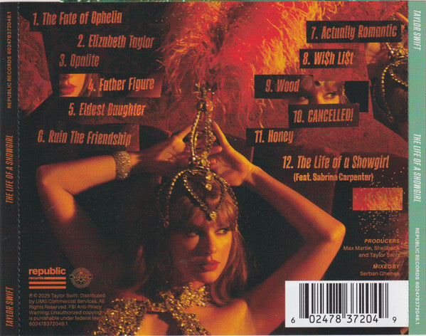 Taylor Swift : The Life Of A Showgirl (CD, Album, Swe)