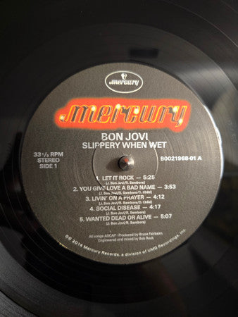 Bon Jovi : Slippery When Wet (LP, Album, RE, 180)