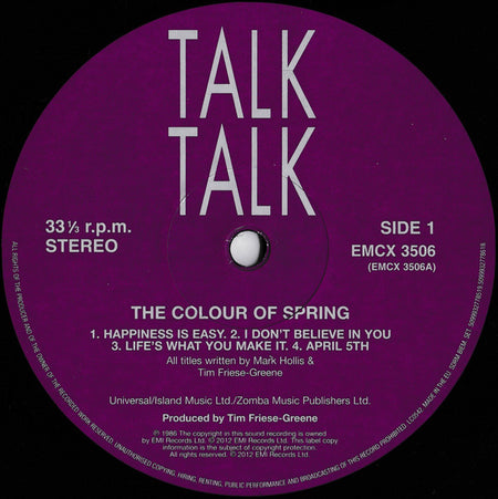 Talk Talk : The Colour Of Spring (LP, Album, RE, 180 + DVD-V, Album, RE, NTSC)