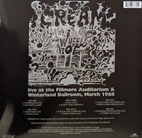 Cream (2) : Wheels Of Fire: Live At The Fillmore & Winterland (3xLP, Album, RSD, Comp, RM, S/Edition, Exp)