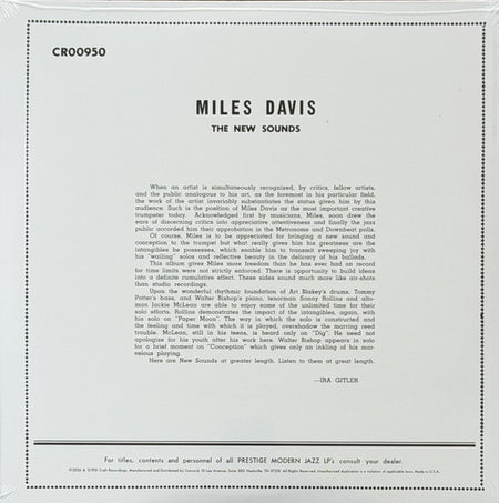 Miles Davis : The New Sounds (10", Album, RSD, Mono, Ltd, RE)