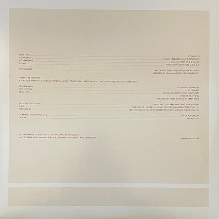 Brian Eno With Jon Hopkins & Leo Abrahams : Small Craft On A Milk Sea (2xLP, RSD, Dlx, Ltd, RE)