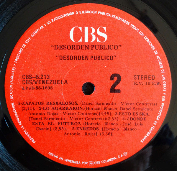Desorden Público : Desorden Público (LP, Album)