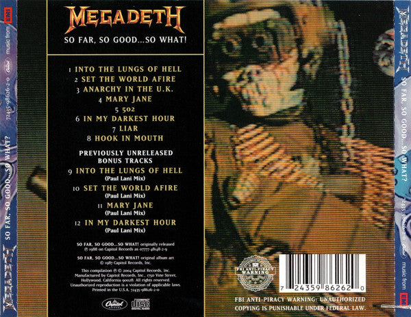 Megadeth : So Far, So Good...So What! (CD, Album, RE, RM, Rem)