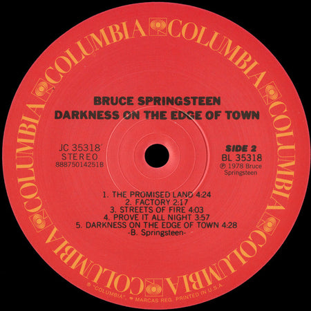 Bruce Springsteen : Darkness On The Edge Of Town (LP, Album, RE, RM)