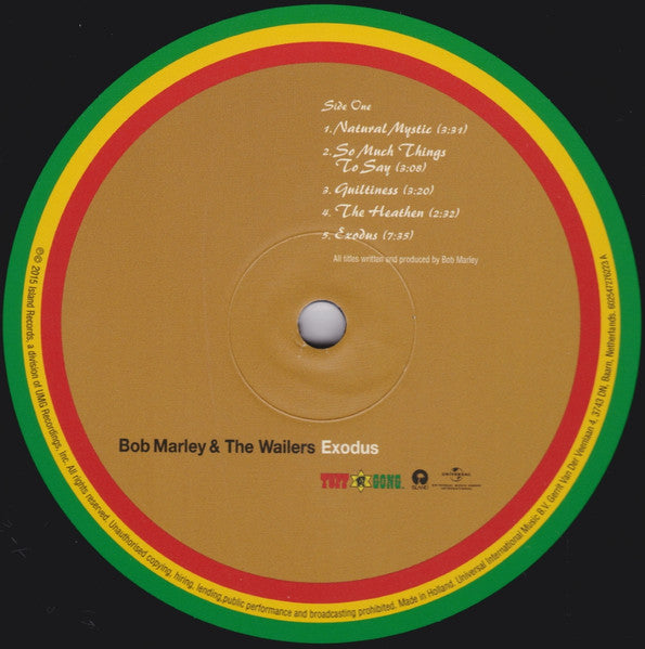 Bob Marley & The Wailers : Exodus (LP, Album, RE, RM, 180)