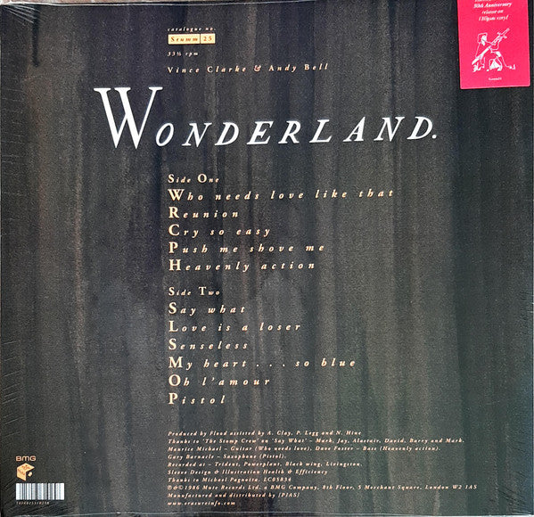 Erasure : Wonderland (LP, Album, Ltd, RE, 180)