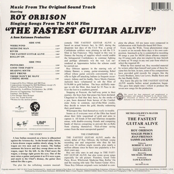 Roy Orbison : Singing Songs From The M.G.M Film "The Fastest Guitar Alive" (LP, Album, RE)