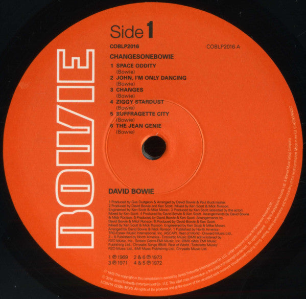 David Bowie : ChangesOneBowie (LP, Comp, RE, 180)