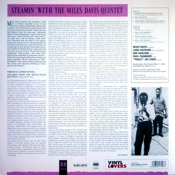 Miles Davis Quintet* : Steamin' With The Miles Davis Quintet (LP, Album, Ltd, RE, 180)