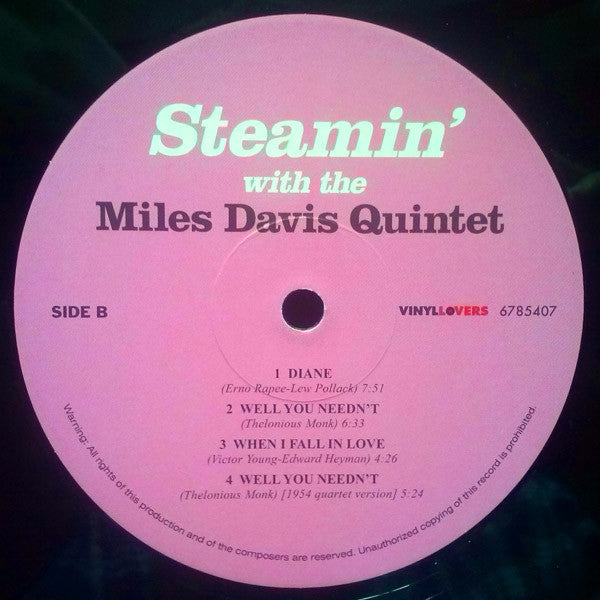 Miles Davis Quintet* : Steamin' With The Miles Davis Quintet (LP, Album, Ltd, RE, 180)