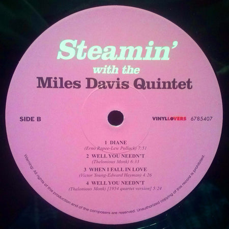Miles Davis Quintet* : Steamin' With The Miles Davis Quintet (LP, Album, Ltd, RE, 180)