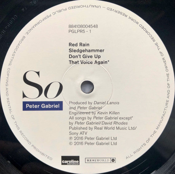 Peter Gabriel : So (LP, Album, RE, RM, 180)