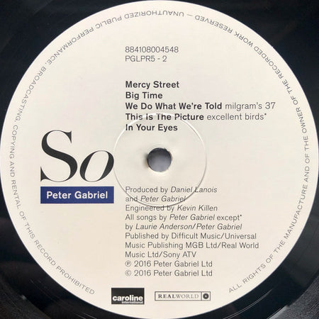 Peter Gabriel : So (LP, Album, RE, RM, 180)