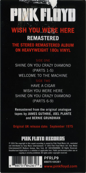 Pink Floyd - Wish You Were Here (REMASTERED) - Quiosco Morrison