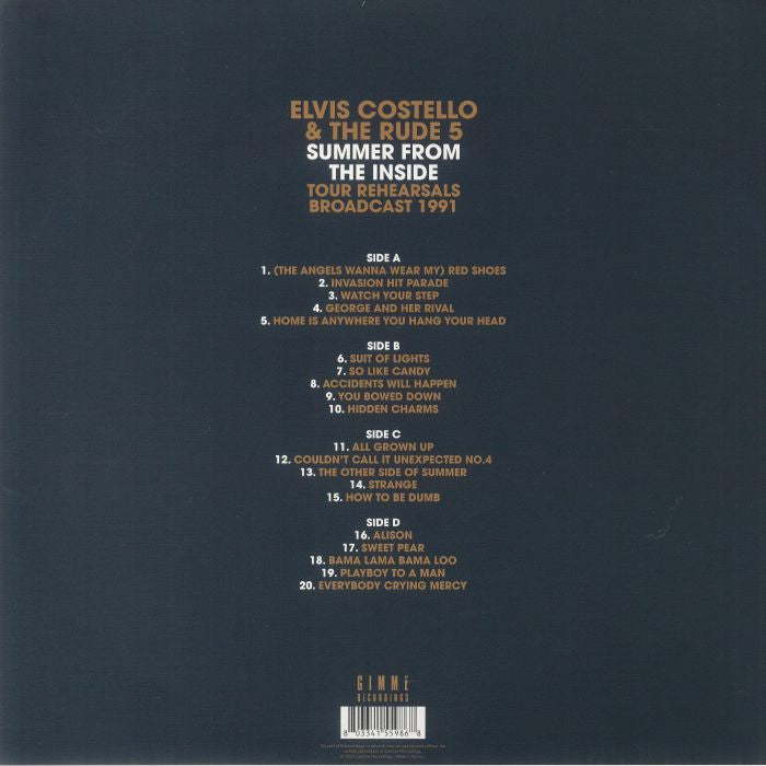 Elvis Costello & The Rude 5 – Summer From the Inside: Tour Rehearsals Broadcast 1991 - Quiosco Morrison